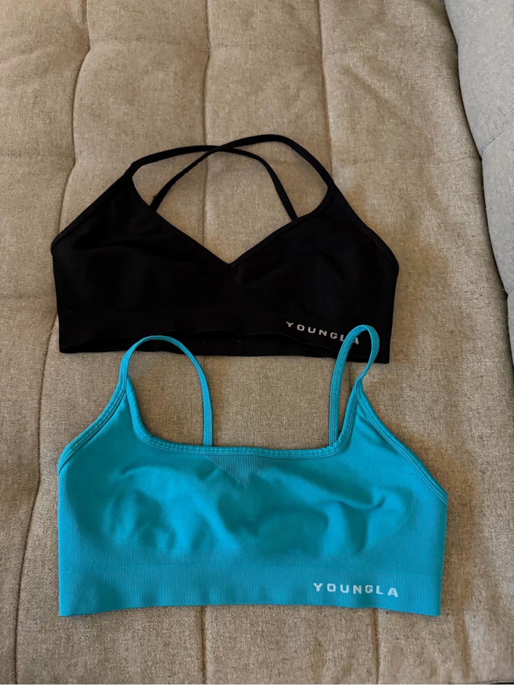 YoungLA Women's Seamless Bralettes - Black & Teal